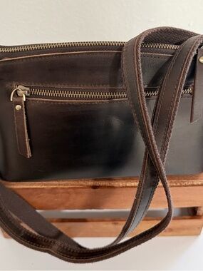 S-Zone Women's Genuine Leather Shoulder Hobo Bag Crossbody Handbag Brown